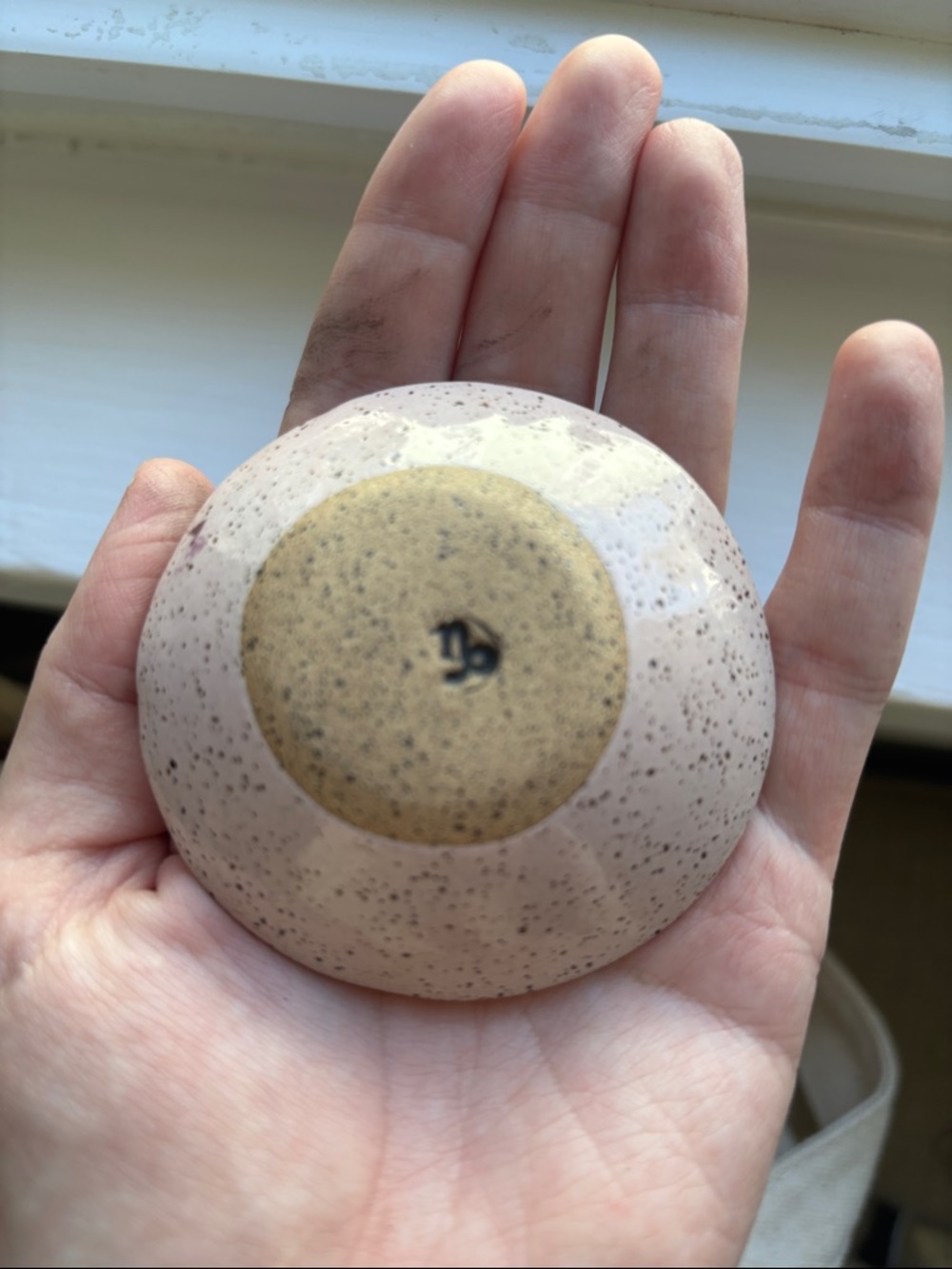 Seagoat Ceramics 🌙 pastel pink ring Dish with Gold Crescent moon - Picture 2 of 3